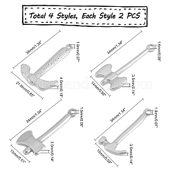 8個4スタイル304ステンレススチールペンダント  斧  ステンレス鋼色  34x14x3.5mm  穴：1.6mm  4スタイル  2個/スタイル  8pc&nbsp;STAS-UN0031-96