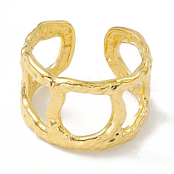 Ion Plating(IP) 304 Stainless Steel Twist Cricle Hollow Open Cuff Rings for Women&nbsp;RJEW-G275-07G