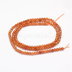 天然石ガーネットビーズ連売り  多面カット  ラウンド  3mm  穴：0.5~0.6mm  約127~135個/連  15.3~15.7インチ（39~40cm）&nbsp;G-F460-47