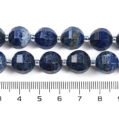天然石ラピスラズリビーズ連売り  多面カット  ランタン  シードビーズで  10~12x10~10.5mm  穴：1mm  約30~35個/連  15.79~15.83''（40.1~40.2センチメートル）&nbsp;G-G182-B01-06