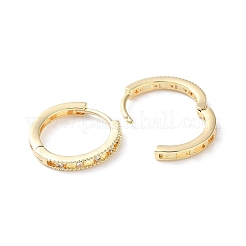 Brass Micro Pave Cubic Zirconia Hoop Earrings&nbsp;EJEW-P259-05G