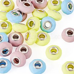 30Pcs Spray Painted Faceted Resin European Beads&nbsp;RESI-TADJ0001-05B
