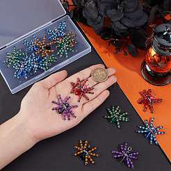 20Pcs Halloween Spider Glass Pendants&nbsp;FIND-SC0009-98