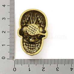 合金カボション  ハロウィーンテーマの頭蓋骨  アンティーク黄金  34.5x21x9mm&nbsp;LS-FIND-B033-02D-AG