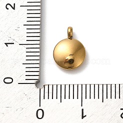 304ステンレススチールブラックエナメルチャーム  ゴールドカラー  レターチャーム付きフラットラウンド  U字  11x8x2.5mm  穴：1.8mm&nbsp;STAS-R009-01G-U