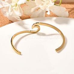 Ion Plating(IP) 304 Stainless Steel Cuff Bangles&nbsp;BJEW-G611-01G