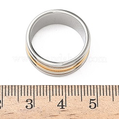 女性用304ステンレススチールカフオープンリング  ゴールデン·ステンレス鋼色  リング  8mm  usサイズ7 1/4(17.5mm)&nbsp;RJEW-B158-02GP-02