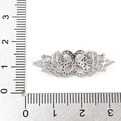 Rack Plating Brass Clear Cubic Zirconia Flower Connector Charms&nbsp;KK-A234-051P