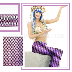 Sparkly Hologram Spandex Mermaid Printed Fish Scale Fabric&nbsp;AJEW-WH0001-44