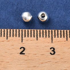 合金ビーズ  長持ちメッキ  ラウンド  銀  4x3.3mm  穴：1.4mm&nbsp;PALLOY-A006-01B-S