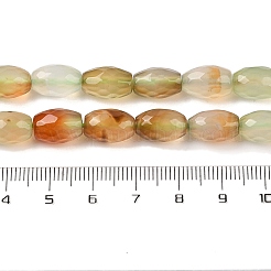 天然石瑪瑙ビーズ連売り  染め＆加熱  多面カット  オーバル  淡い茶色  12x7.5~8mm  穴：1.2mm  約32個/連  14.96''（38センチメートル）&nbsp;G-Q194-B01-01B