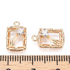 Rack Plating Brass Micro Pave Cubic Zirconia Pendants&nbsp;KK-K333-90G