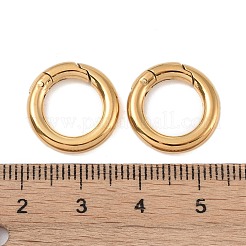 イオンプレーティング（IP）316ステンレス鋼スプリングゲートリング  リング  18KGP本金メッキ  20x3.5mm&nbsp;STAS-M296-01G-A