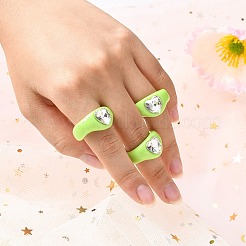 Opaque Acrylic Finger Rings&nbsp;RJEW-Q162-001B