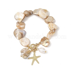 Ocean Alloy Starfish Charm OT Bracelets&nbsp;BJEW-JB14278