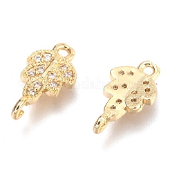 Brass Micro Pave Clear Cubic Zirconia Links Connectors&nbsp;ZIRC-H116-05G