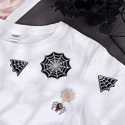 8Pcs 4 Styles Halloween Spider Web Computerized Embroidery Cloth Iron on/Sew on Patches&nbsp;DIY-WR0003-64