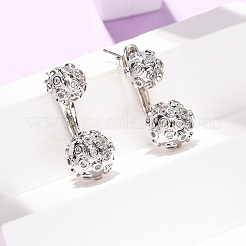 Brass Micro Pave Cubic Zirconia Stud Earrings&nbsp;EJEW-D351-13P-02