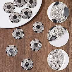 スポーツボール合金ラインストーンカボション10個  サッカー  29.5x5.5mm&nbsp;FIND-SC0023-42