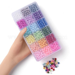 1350Pcs 18 Style Spray Painted ABS Plastic Imitation Pearl Beads&nbsp;OACR-YW0001-35A