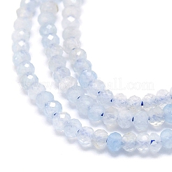 天然石アクアマリンビーズ連売り  多面カット  ロンデル  2~2.5x2mm  穴：0.5mm  約223~226個/連  14.96~15.16インチ（38~38.5cm）&nbsp;G-G106-A40-01