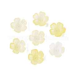 透明プラスチックビーズキャップ  5  - 花びらの花  ツートン  きいろ  10.5x10.5x4mm  穴：1.6mm  約3846個/500g&nbsp;KY-Q005-02A-02