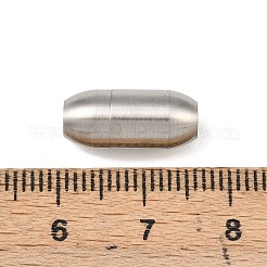 変色しにくい304ステンレススチールのマットな表面、接着端付きマグネット留め具  バレル  ステンレス鋼色  16x7mm  穴：3mm&nbsp;STAS-O042-A-24