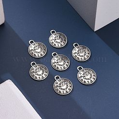 合金のチベット風チャーム  カドミウムフリー＆鉛フリー  クロック  アンティークシルバー  15x13x2mm  穴：2mm&nbsp;PALLOY-A15541-AS-NF