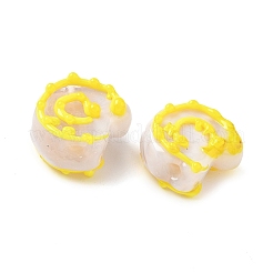 手作りランプワークビーズ  巻き貝  きいろ  14~15x14~15.5x8.5~9.5mm  穴：1.6~1.8mm&nbsp;LAMP-D303-08C