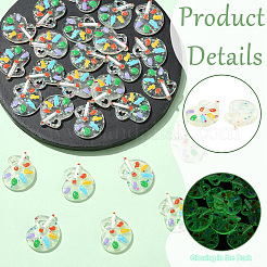 Transparent Luminous Resin Pendants&nbsp;RESI-CJC0020-40