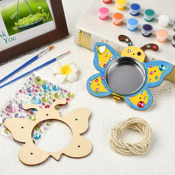 DIY Unfinished Wood Butterfly Shape Pet Feeder Kits for Children's Crafts&nbsp;ST-CJ0009-3