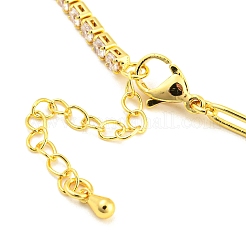 Clear Cubic Zirconia & Paperclip Chain Necklace for Girl Women Gift&nbsp;NJEW-A005-08G