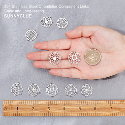 16Pcs 8 Style 304 Stainless Steel Chandelier Component Links&nbsp;GLAA-SC0003-12