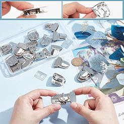 鉄製バッグタックロック留め具10セット  ハンドバッグのサムロック  プラチナ  4.2x3x1.3cm&nbsp;FIND-NB0005-16P