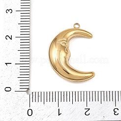 真鍮チャーム  ゴールドカラー  ムーン  22.5x16x6.5mm  穴：1.6mm&nbsp;KK-Z133-04G-02