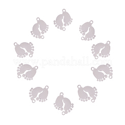 Danlingjewelry 201 ステンレススチールリンクコネクター  レーザーカットリンク  足  ステンレス鋼色  19x16x1mm  穴：1.6mm&nbsp;STAS-DL0002-03