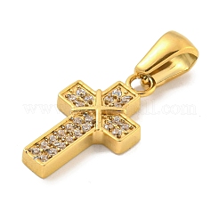 Ion Plating(IP) 304 Stainless Steel Cubic Zirconia Pendants&nbsp;STAS-C102-04F-G