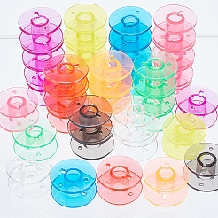透明プラスチックボビン90色9個  ミシン糸ホルダー  裁縫道具用  ミックスカラー  20x10mm  穴：6mm  10個/カラー&nbsp;TOOL-BC0002-15