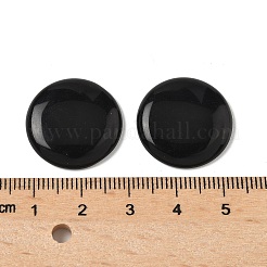 天然なオブシディアンカボション  フラットラウンド  20~23x3.5~5mm&nbsp;G-C189-05A