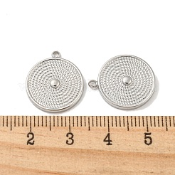 変色しない304ステンレススチールペンダント  フラットラウンドのチャーム  ステンレス鋼色  18x15x2.5mm  穴：1.5mm&nbsp;STAS-L022-187P