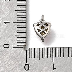 Heart Brass with Glass Charms&nbsp;KK-G525-07P