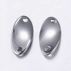 変色しにくい201ステンレススチールリンクコネクター  オーバル  ステンレス鋼色  17x8x1.5mm  穴：2mm&nbsp;STAS-L198-18P