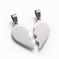 Tarnish Resistant 304 Stainless Steel Split Pendants&nbsp;STAS-F214-01P