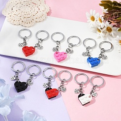 Matching Couple Resin Heart Keychain&nbsp;KEYC-YW00181-01