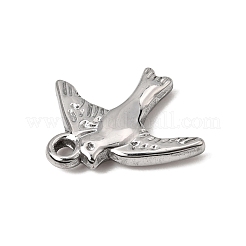 304ステンレスペンダント  チャームを飲み込みます  ステンレス鋼色  21x18x3mm  穴：2.5mm&nbsp;SA-CBA9B1E-19P