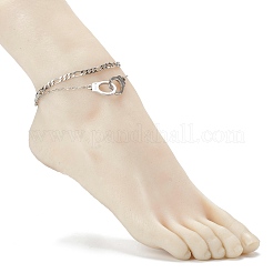 Tarnish Resistant 304 Stainless Steel Multi-strand Anklets&nbsp;AJEW-AN00436-01