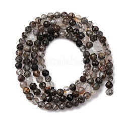 Natural Black Rutilated Quartz Beads Strands&nbsp;LS-G-RM250104-C3