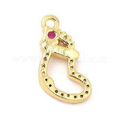 Rack Plating Brass Pave Cubic Zirconia Pendants&nbsp;KK-R150-10G-01