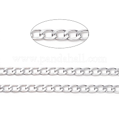 酸化アルミニウムカーブチェーン  溶接されていない  スプールで  オーバル  銀  7x4x1.2mm&nbsp;CHA-TAC0003-01S-A