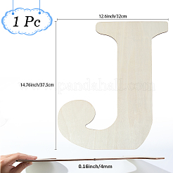 手紙 未完成 MDF シート  文字J  375x320x0.4mm&nbsp;WOOD-WH20012-008J
